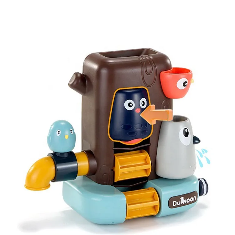 Factory new interesting design rotating little bird in tree house kids shower toys