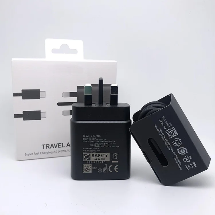 Original 45W Super Fast Charger Pd Quick Charge Adapter Type C For Samsung Galaxy S22 S20 Plus S20 Ultra Note 10 A90 A80 Tab S7+