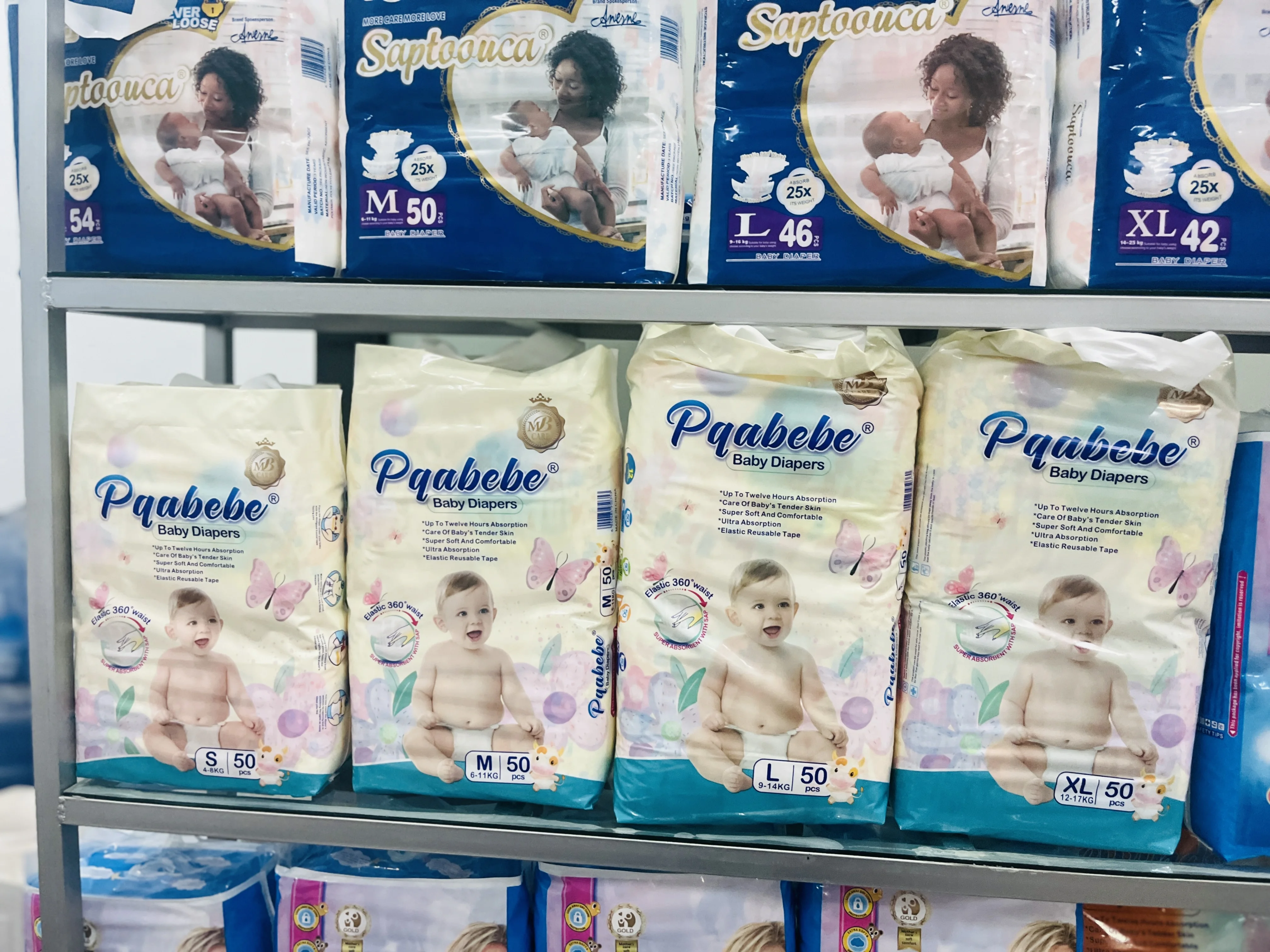 Wide elastic waist band thick Baby diapers made by fluff pulp cotton baby diaper nappies 12 hours no leakage