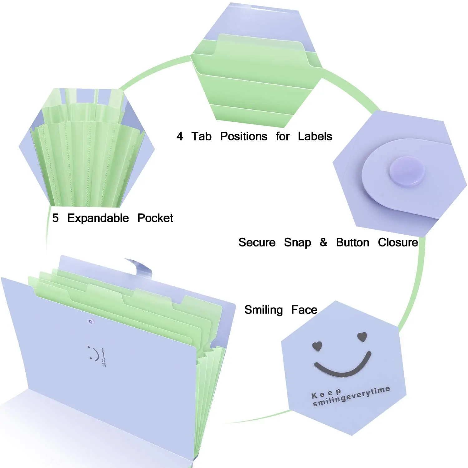 A4 Paper Expanding File Folder Pockets Accordion Document Organizer