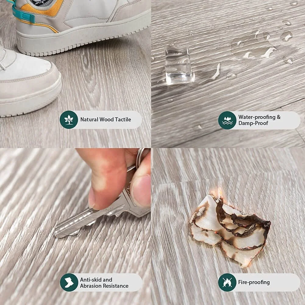 Fireproof Waterproof Piso Pvc Spc Floor Board 4 5 Mm Thickness Vinyl Flooring Click Lock System Simple Color 5 Years Hard 1220mm