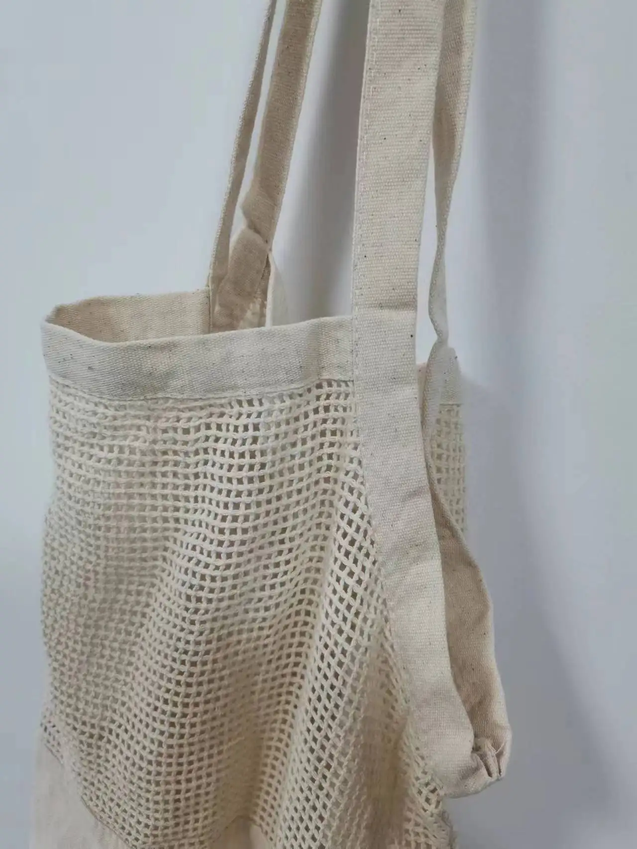 Custom eco friendly large cotton crochet market bag  shopping tote bag for groceries fruit vegetable dilly mesh bag