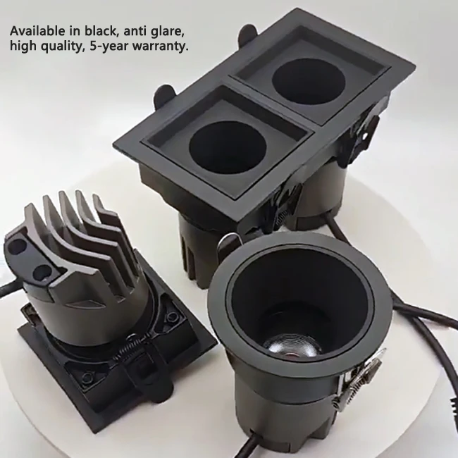 Smart dimmable 0-10v triac double square downlight project commercial lamp adjustable tuya zigbee cct rgb recessed downlight