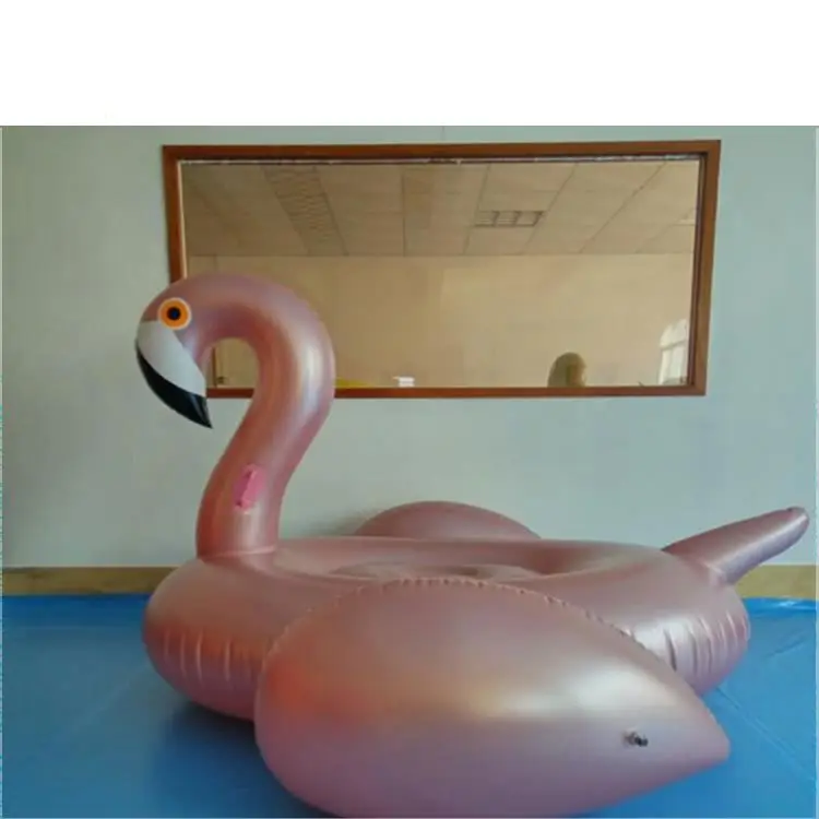 Unique Design Rose Gold Inflatable Flamingo Pool Float For Adult