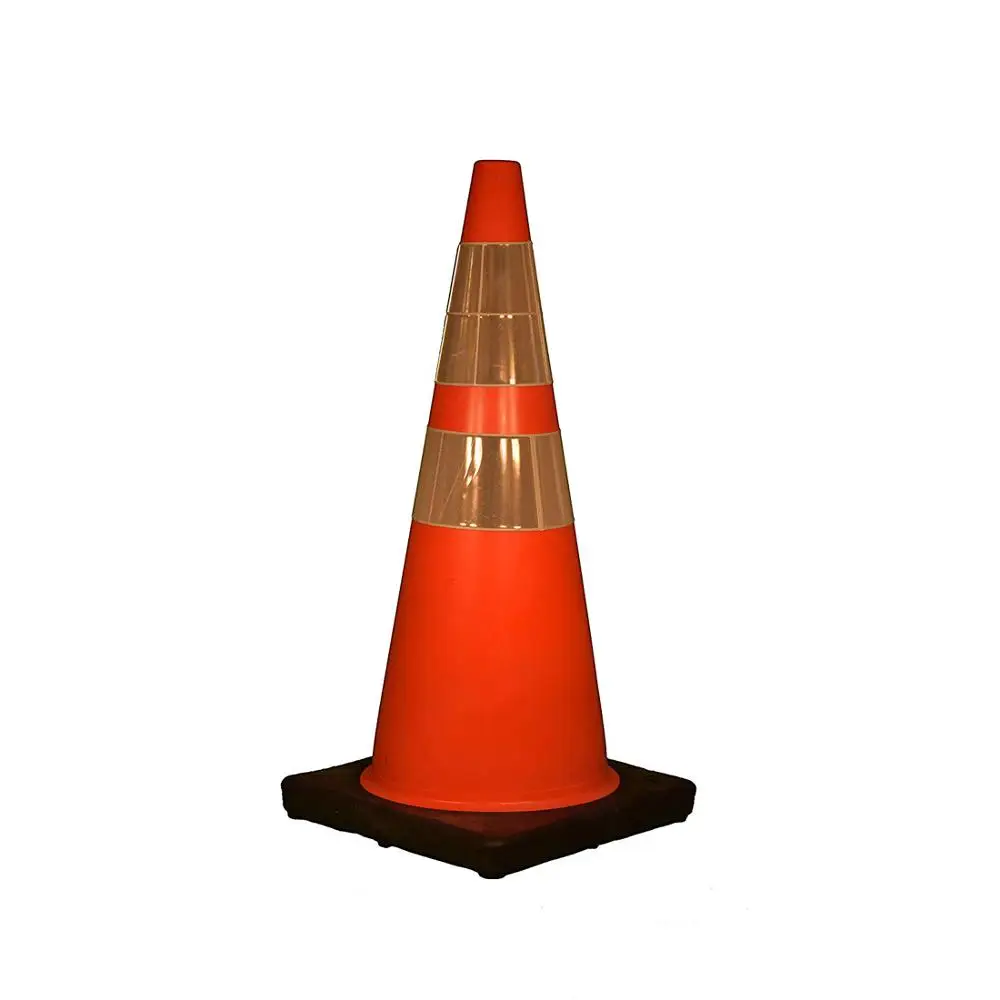 Дорожные конусы EONBON из ПВХ с высокой черной основой, 28 дюймов