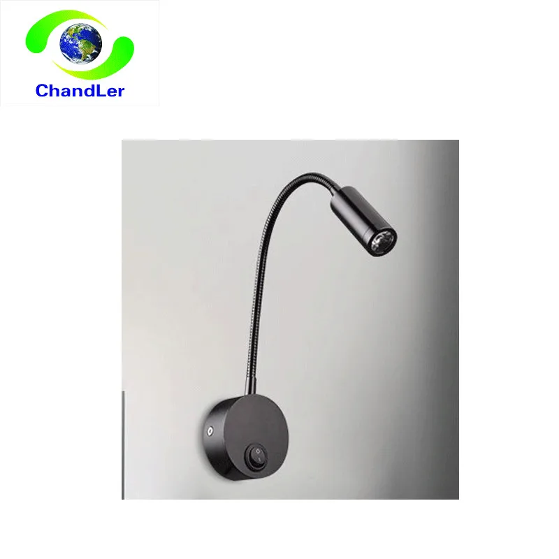 
Wall Mounted Spotlight Flexible Snake Gooseneck Lamp Headboard Long Arm LED Clip Working Light For Read 