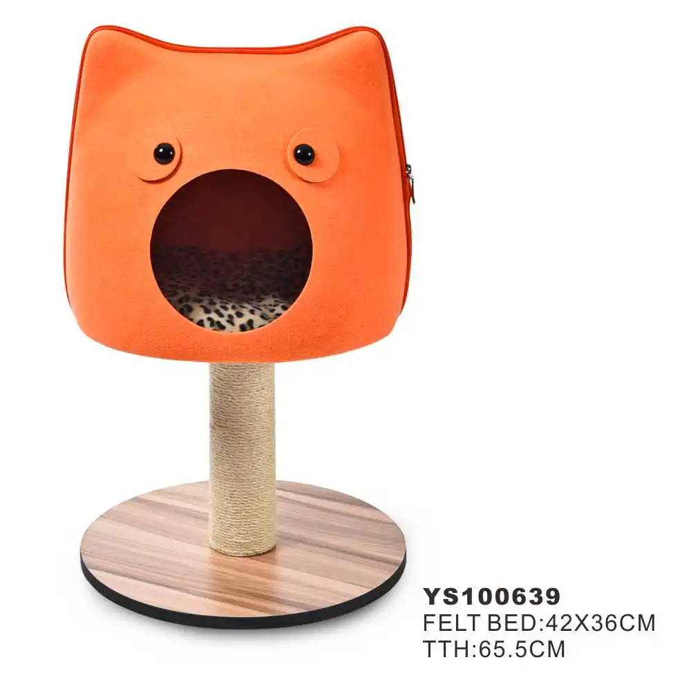 
Eco-friendly High Quality Durable Cat Scratcher Cat Tree House Soft Felt Cat Bed Cave 