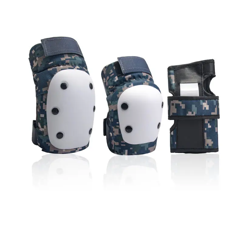 Wholesale Custom Unisex Multi-colored 3 in 1 Sports Protective Gear Elbow Knee Pads Set for Roller Skating Skateboarding Scooter