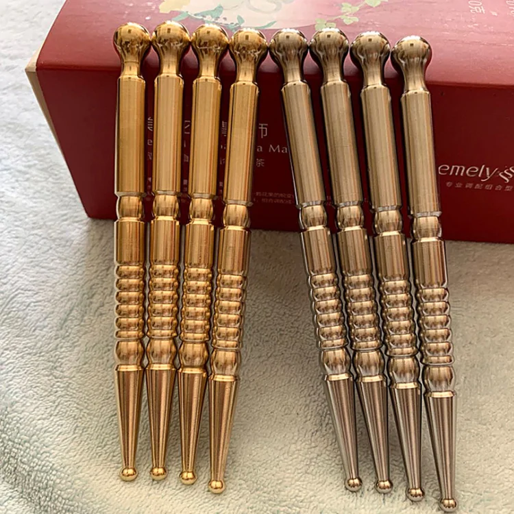 Pure Copper and Stainless Steel Wand Facial Reflexology Tool Stick for Personal Protection Tool Multi Purpose Guasha Massage Rod