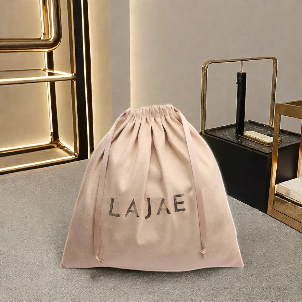 OEM Hot Sale Suede Dust Bag For Handbag Custom Logo Printed Luxury Gift Baseball Cap Packing Storage Dust Suede Pouch