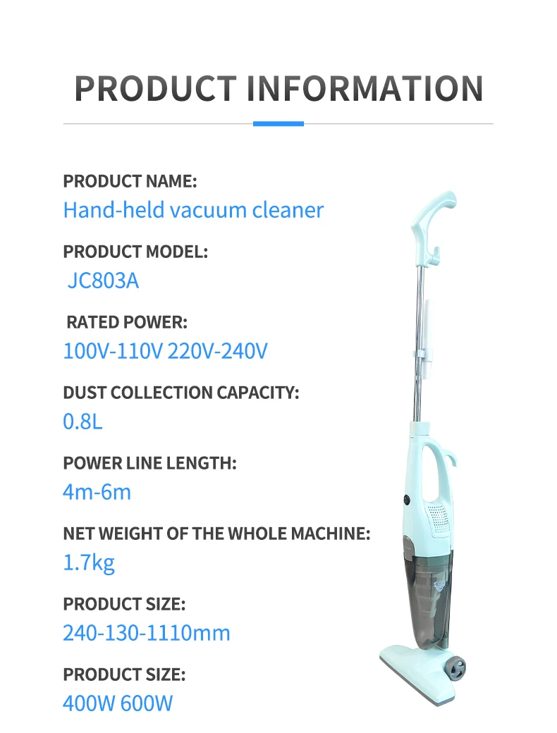 Electric stick Vacuum Cleaner Portable Vacuum Cleaner  2 in 1 Vacuum cleaner