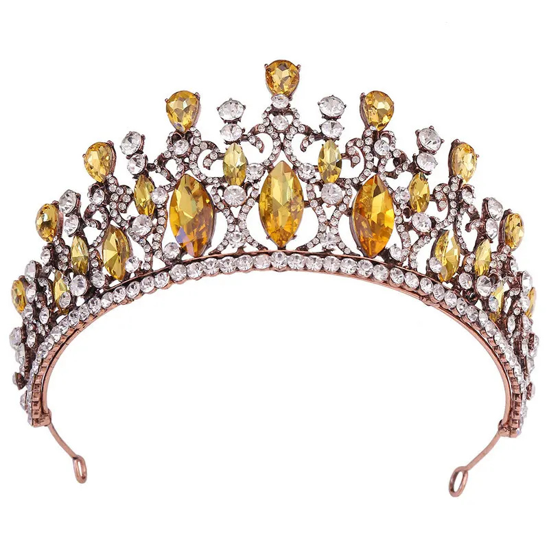 QS European and American bridal crown Baroque rhinestone tiara Princess Crown and Wedding hair accessories