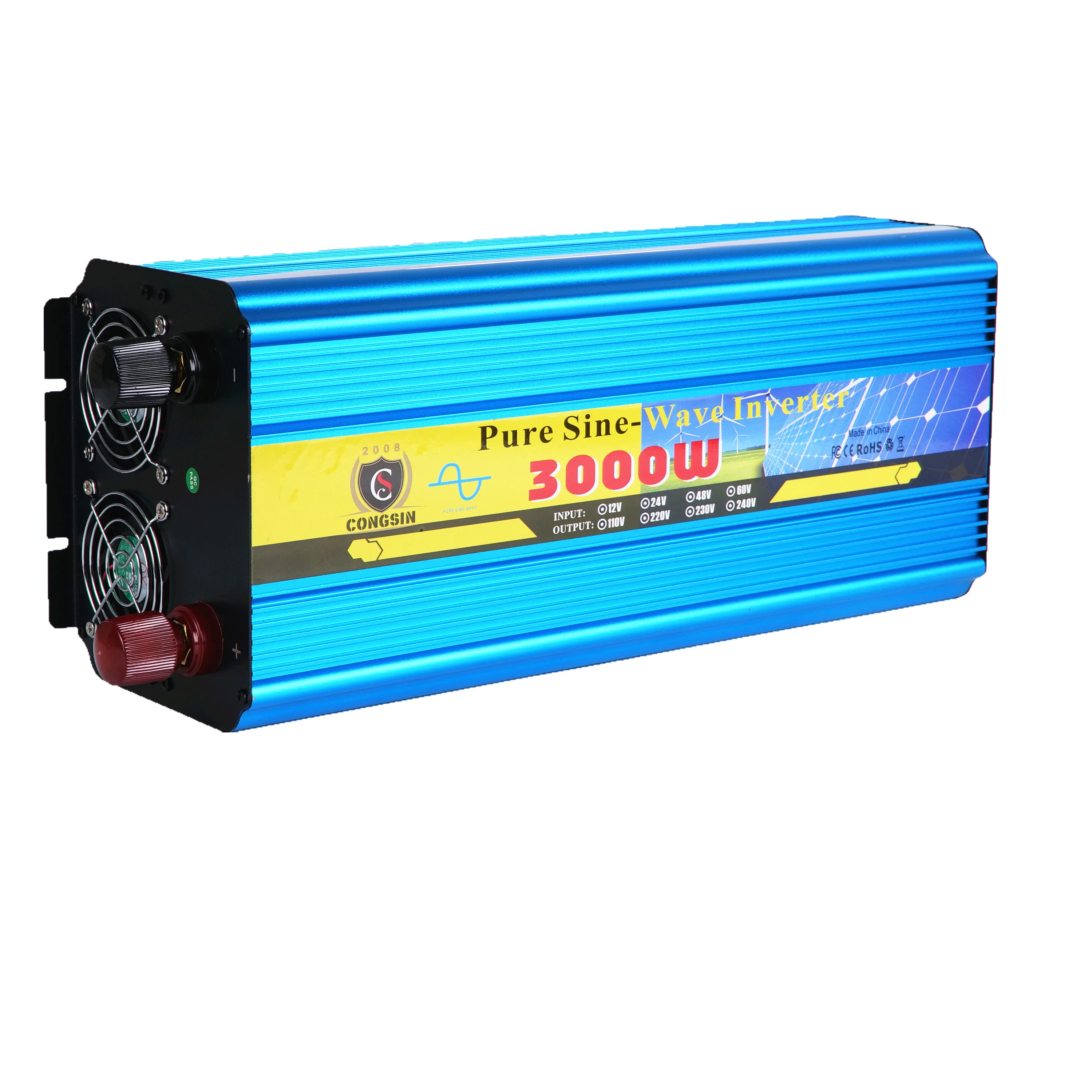 Inverters 12v 3000w high frequency pure sine wave air conditioner inverters & converters with USB port