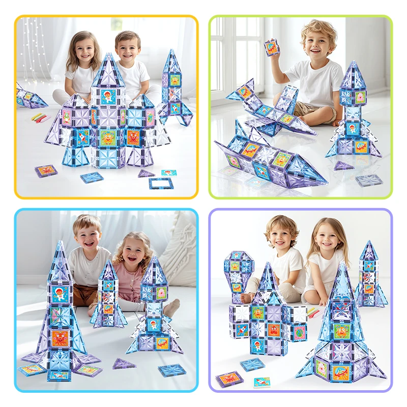 Bulk Purchase Discount Funny Stickers Eco Friendly Flexible Building Toys Magnet Toys Building Block Sets Magic Blocks