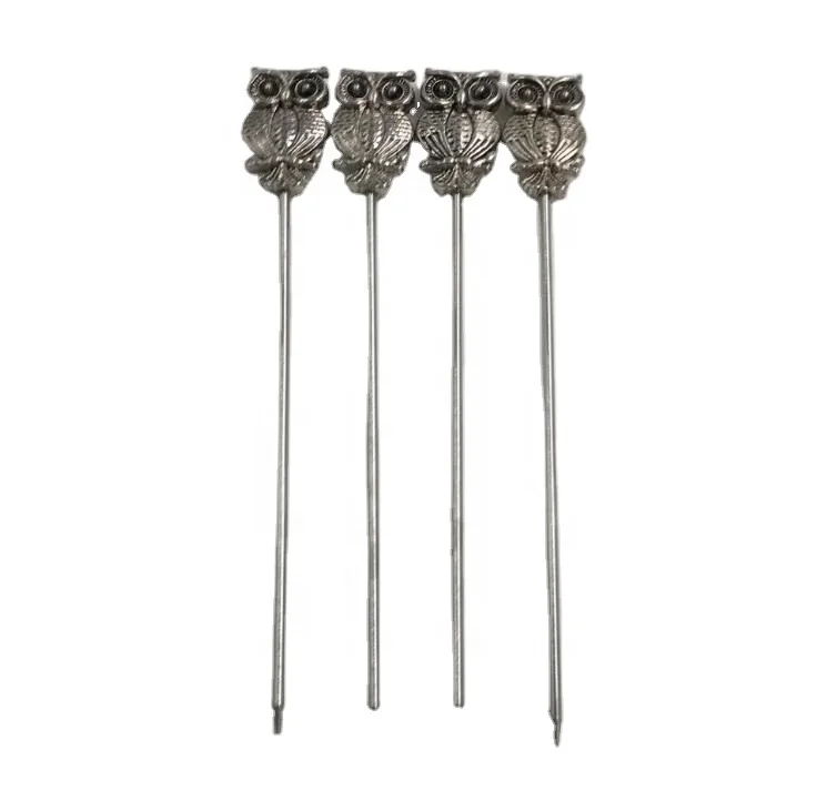 Various Options Stainless steel metal cocktail animal decorative picks