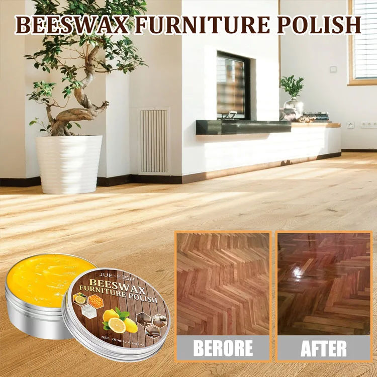 Wholesale beeswax furniture care polishing wax floor care wood wax JUE-FISH Beeswax Furniture Polish sponge Free