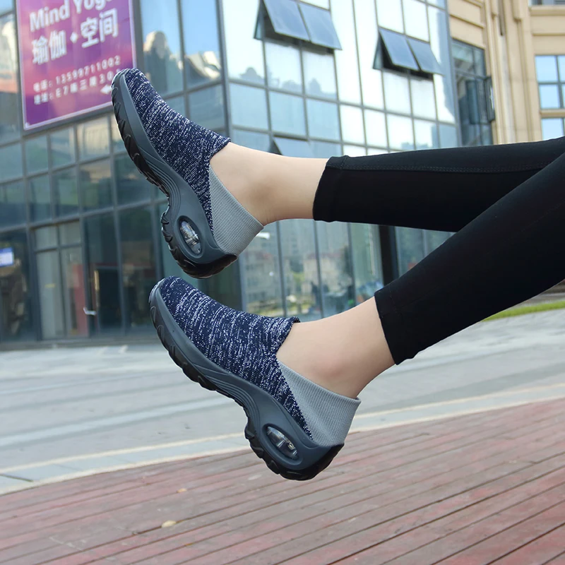 Air Cushion Heel Swing Rocking Shoes Casual Shoes Women Fashionable
