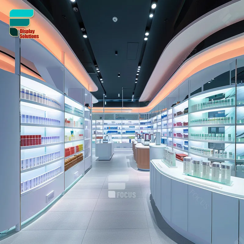 Manufacturer Cosmetic Product Display Cabinet Perfume Bar Shop Display Rack Gold Wig Display Stand Retail Beauty Supply