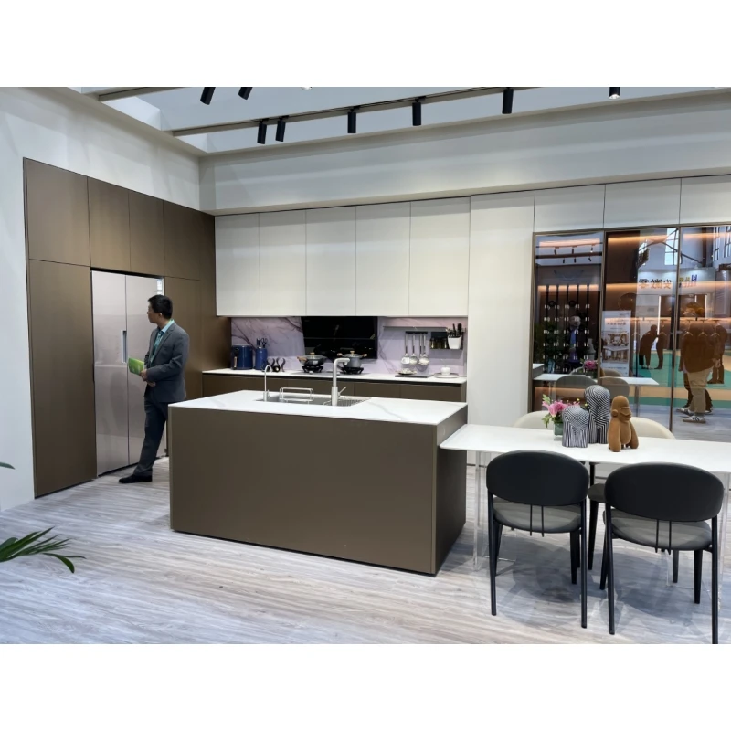 Australian apartment project high gloss 2 pac white kitchen furniture cabinet