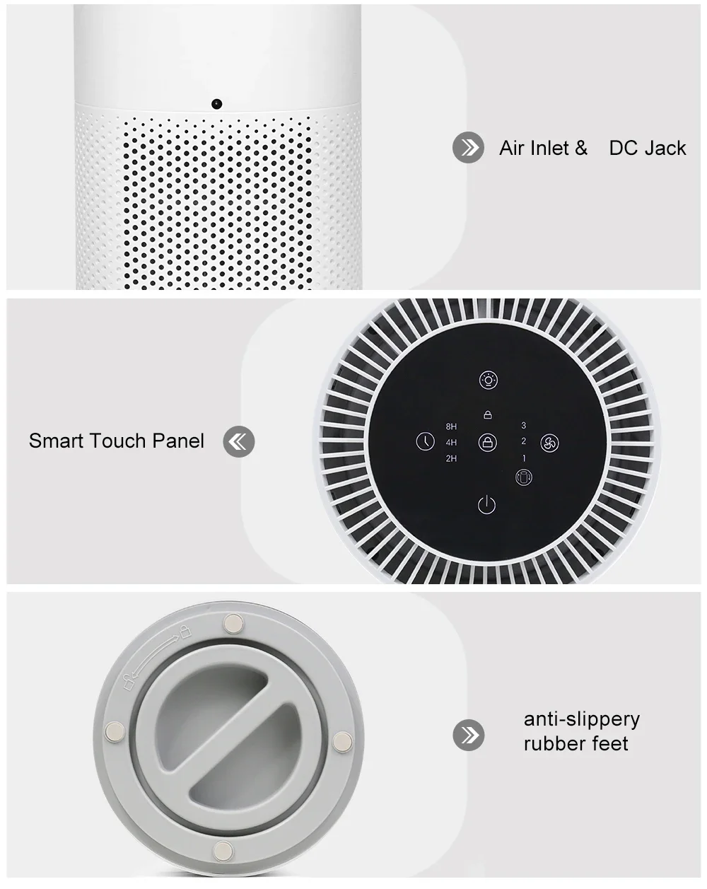 Air purifier with HEPA filter for bedroom, living room; FCC, CE, RoHS; OEM, ODM
