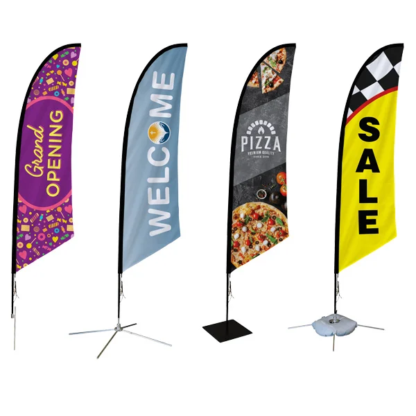 4.5m Height Flag Pole with 110gsm Polyester Single Sided Printing Feather Fags