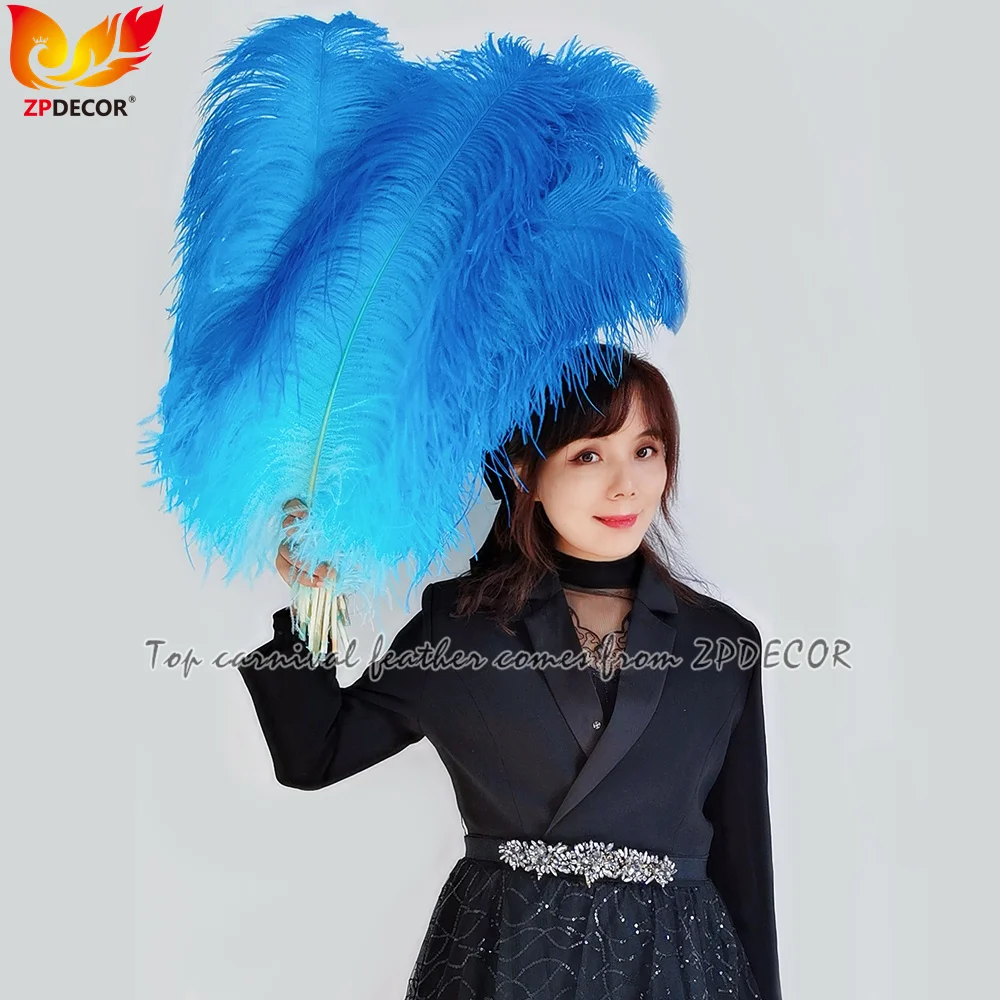 ZPDECOR Factory Wholesale Top Quality Large Ostrich Feathers Dyed 3 Colors Gradient for Carnival Costumes Design