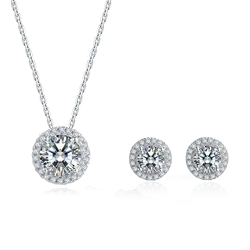 Jewelry Manufacturer China Sterling Silver 925 Jewellery Set Moissanite Earing And Necklace Set Jewelry