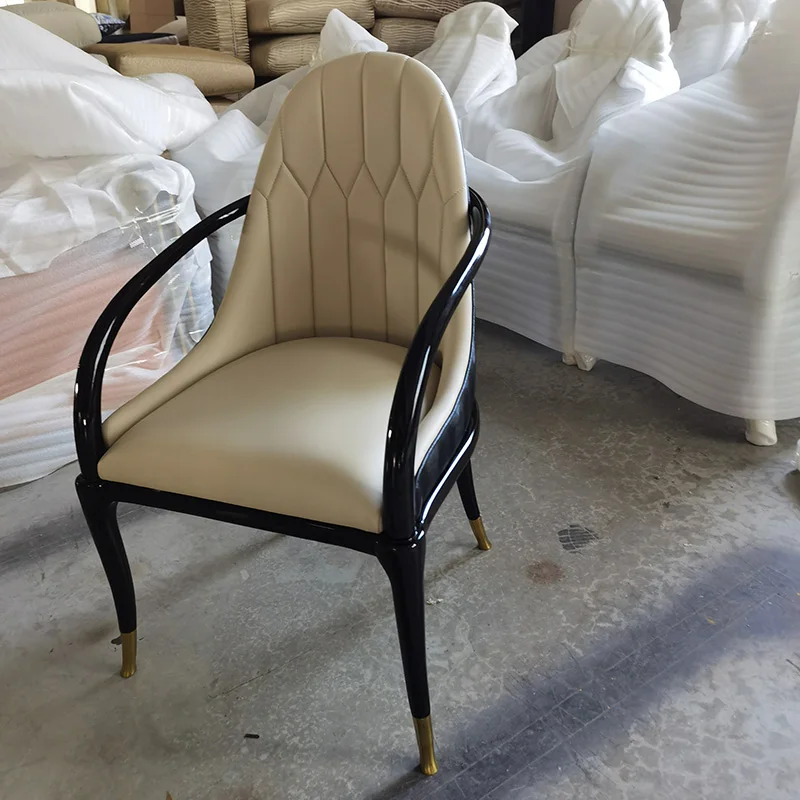 Роскошный простой креативный обеденный стул в скандинавском стиле с деревянной рамкой и подлокотником, с золотыми ножками, заводская цена, в наличии, кухонные стулья для дома