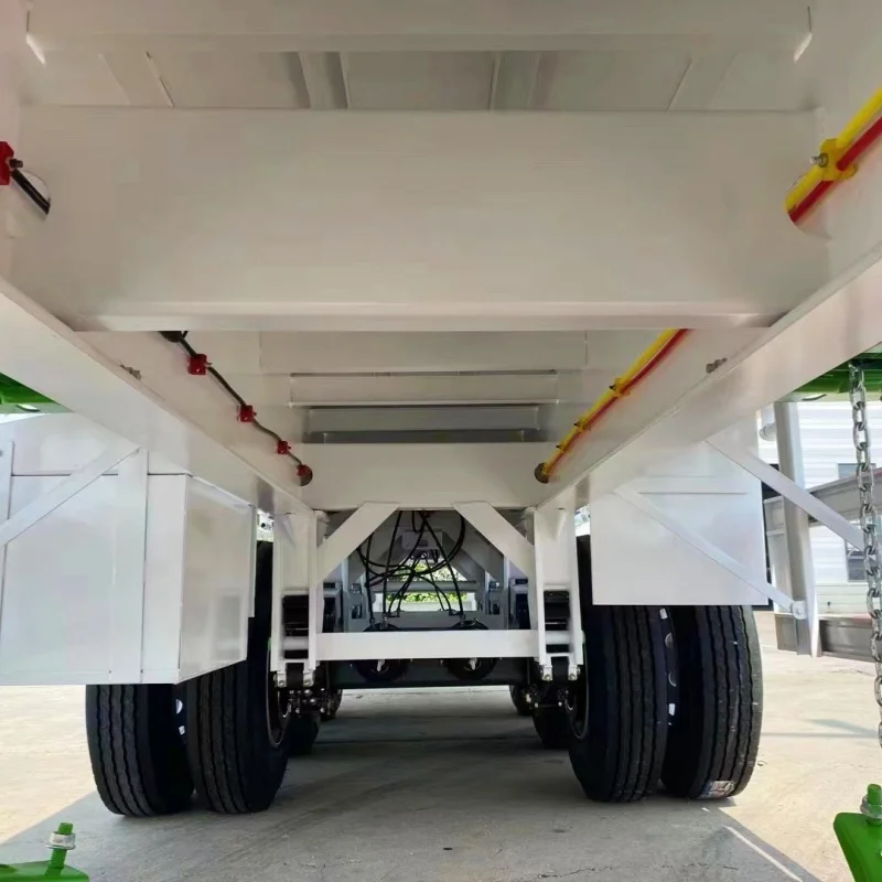 Китай 3-осевой 20ft 40ft контейнерный прицеп грузовой плоский планшетный полуприцеп с контейнерным замком