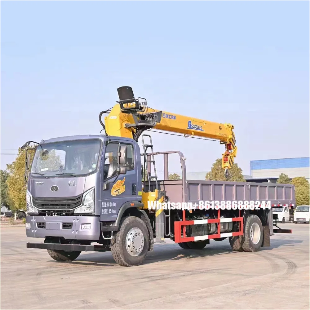 Sinotruk  haoman  4*2 mechanized lorry  With 8 tons Crane  Dumper truck with hoist     lifting truck