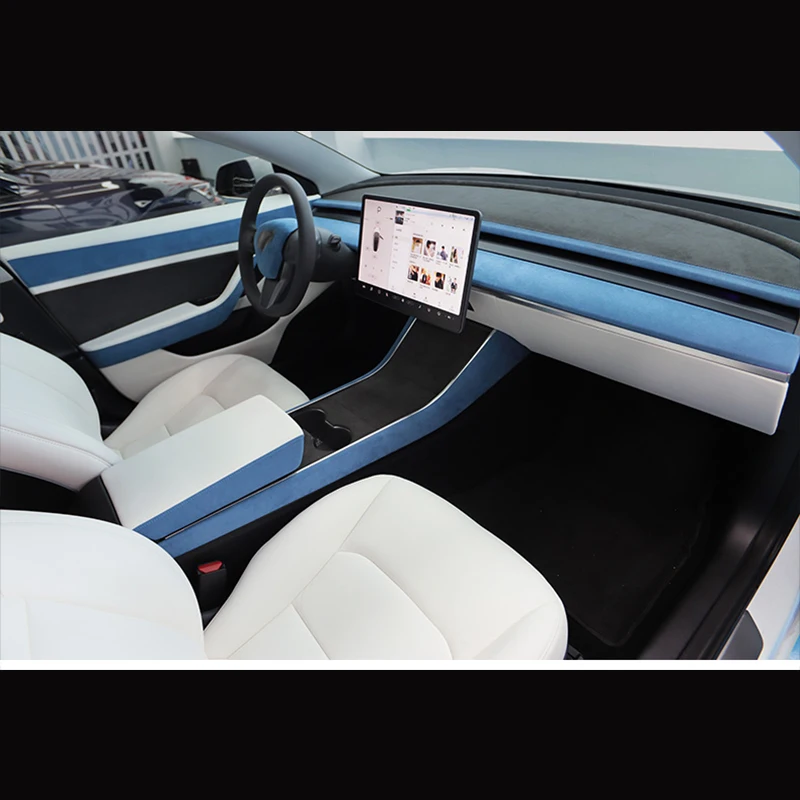 Крышка приборной панели в алькантаре для Tesla Model 3 Y 2016-2022 затеняемая Подушка коврики автомобильные аксессуары