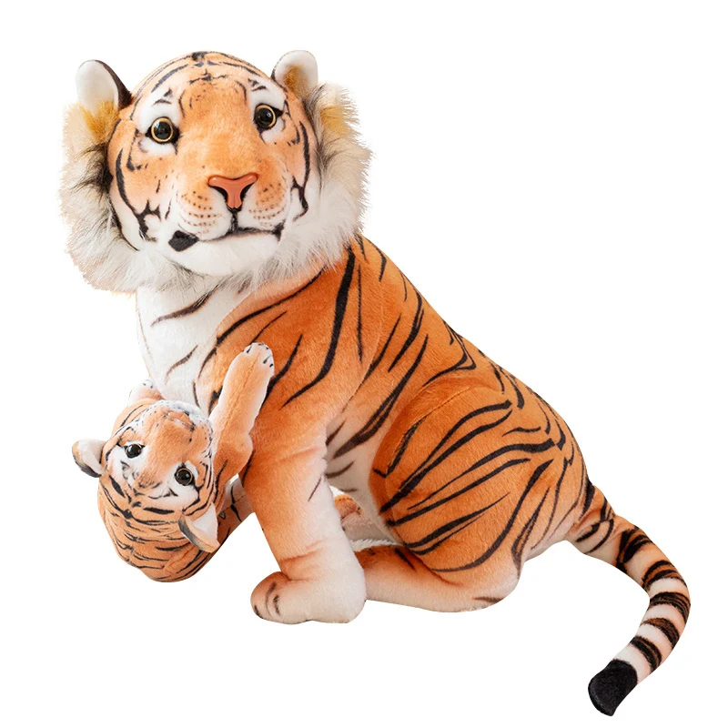 Lovely New Lifelike Soft Leopard Plush toy Stuffed Tiger Doll Plush Simulation Lion Toys Birthday Gift for Children