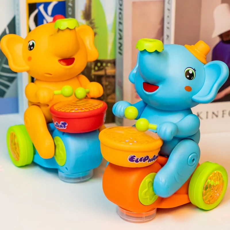 Elephant With Music And Flashing Light Kids Electric Toys Play The Drum Animal Toys For Kids