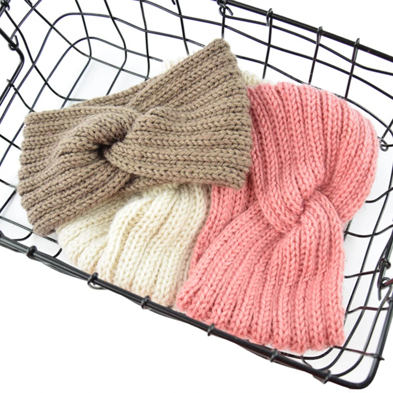 Women Lady Crochet bow knot turban knit headbands braided winter headbands ear warmers crochet head wraps