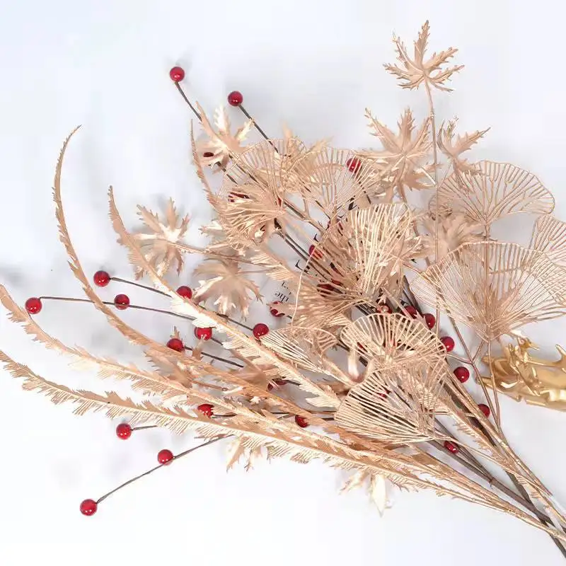 Amazon hot sale Wedding Centerpieces Hanging Flower Golden Phalaenopsis Orchid Artificial Orchids Flowers For Home Decor