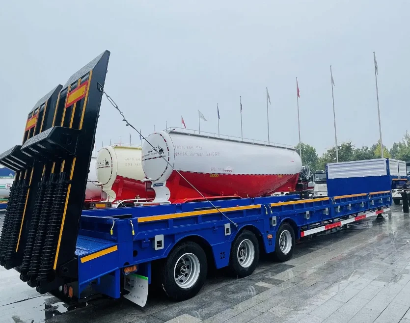 60-80 Tons Lowboy Trailers Low Bed Semi Trailer Heavy Duty Trailer