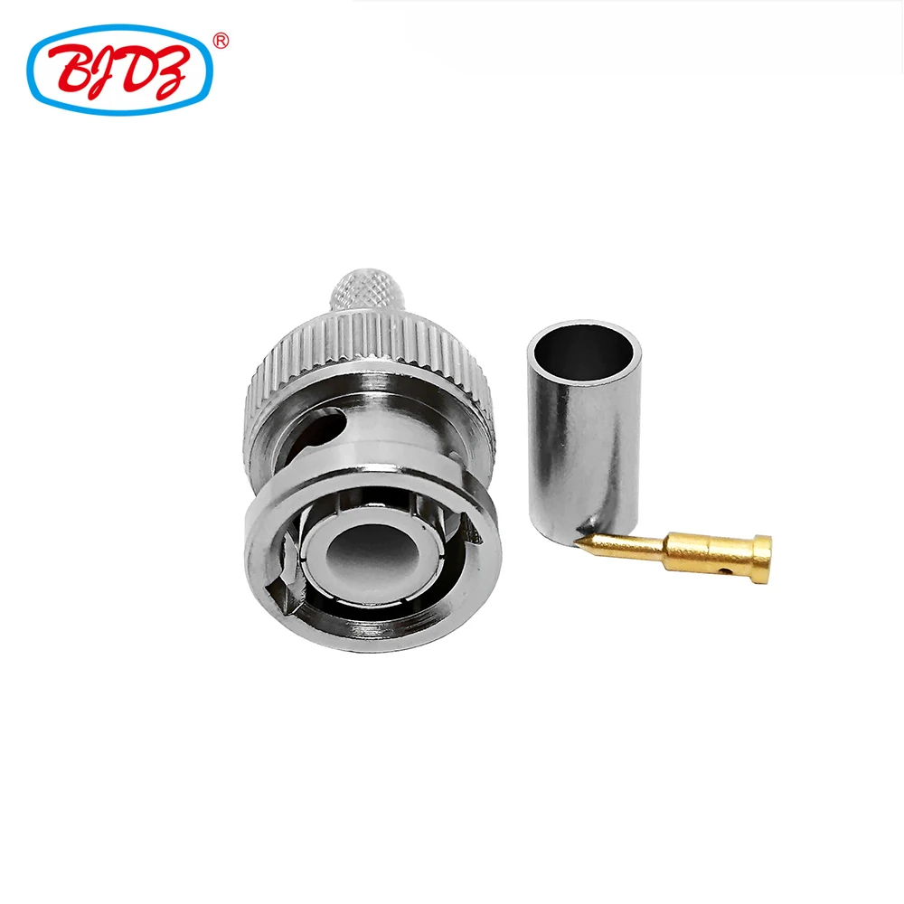 Factory Bnc male plug rg58 lmr195 lmr200 cable crimp pin tube plug rf coaxial connector BNC Converter (rf) in stock