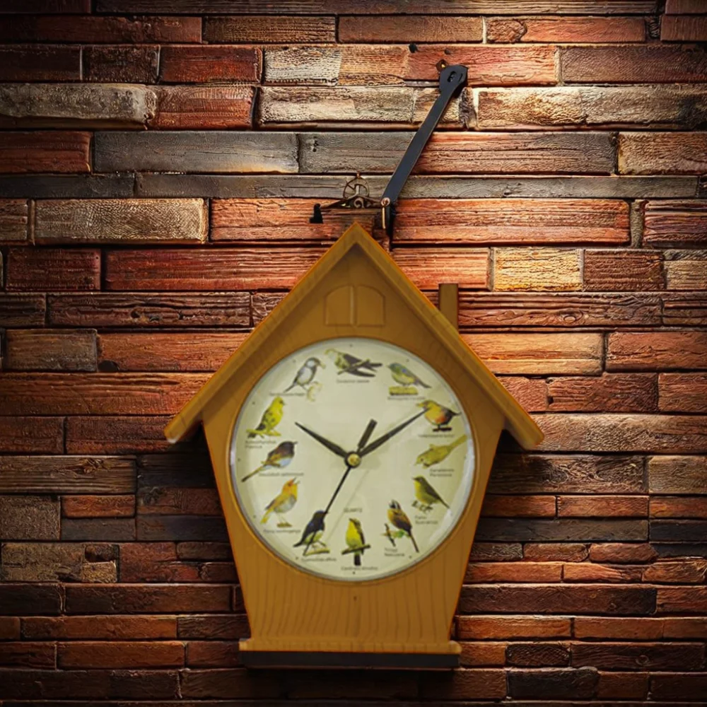 Creative house shape musical cuckoo plastic wall clock