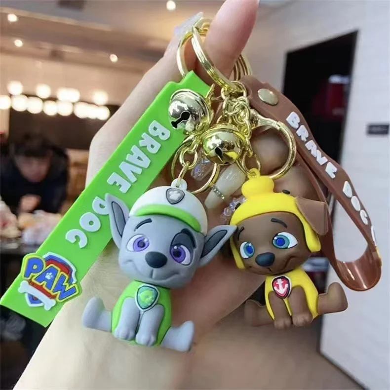 Accessories wholesale pvc rubber 3D cute anime keychain pendant cartoon keychains paw patrol key chains