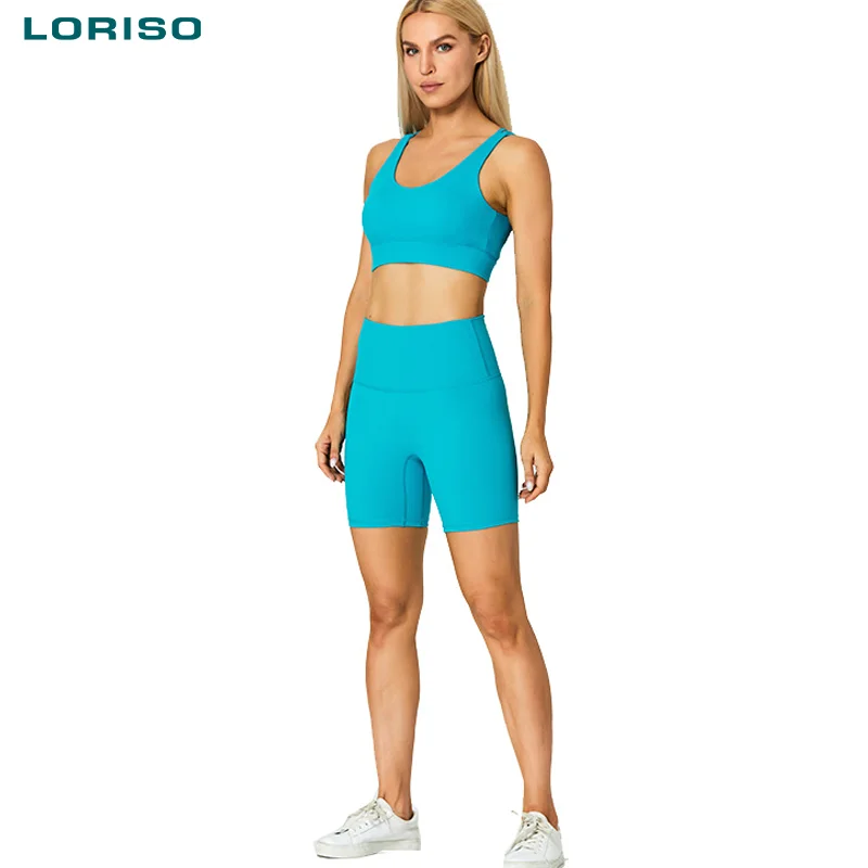 Popular Colorful beautiful cross sportswear 2 pieces bra gym shorts Gym Fitness Sets