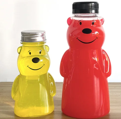 2oz 5oz 8oz 12oz 16oz Honey Bear Plastic Bottle with Straw