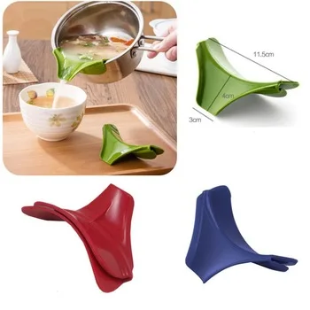 Dropshipping Europe Kitchen gadget tool with a creative anti-spill silicone slip-on pour soup spout funnel deflector