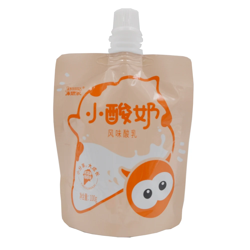 Microorganism tested 250ml  500ml milk  refill  aluminum foil stand up pouch with spout plastic packaging bag Bags