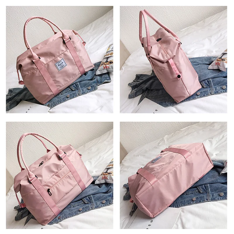 Customized Top Oxford Pink Travel Handbag Carry on Luggage Shoulder Bags Men Duffle Bag Women Travel Tote Large Weekend Bag