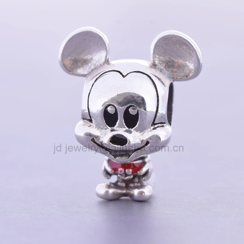 S925 Sterling Sliver Cute Lilo And Stitch Fit Pandor DIY Charms Bracelet Mickey Minnie Mouse Marie Cat For Women Jewelry Gift