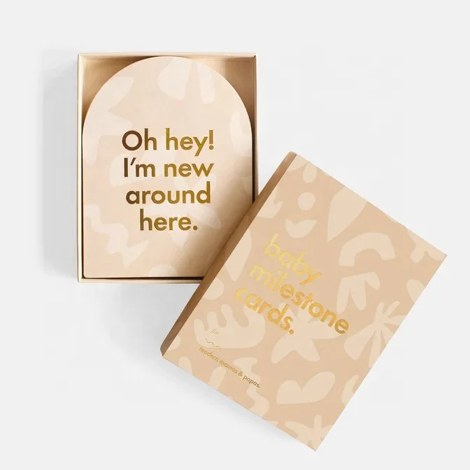 Custom Printing First Year Monthly Baby Milestone Cards Announcement Milestone Card for Boys and Girls