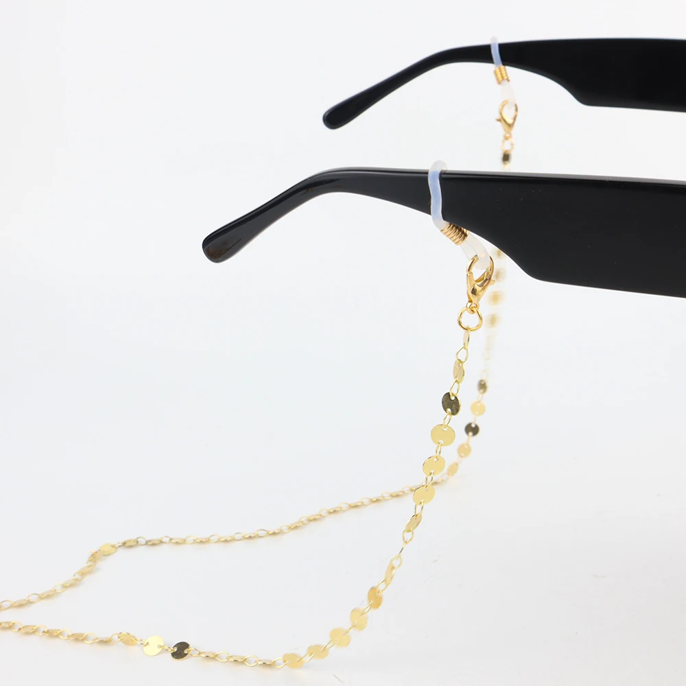 Hot sale Auxiliary Wear chains eyeglass lanyard eye wear glasses Eyewear Metal Accessories gold Anti-slip sunglasses chain