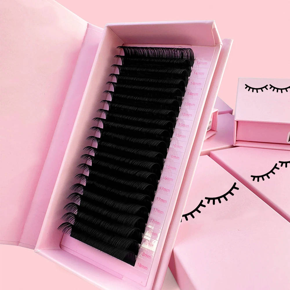 Abonnie 0.02 0.03 0.5 matte Black Individual Lashes Lash Extension Supplies Private Label Wholesale Cashmre Lash Tray Extensions