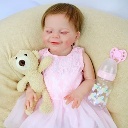 Sweet Smile Sleeping Reborn Baby Girl Doll 18 Inch Vinyl Newborn Reborn Baby Doll Bebe Reborne For Kids Cute Soft