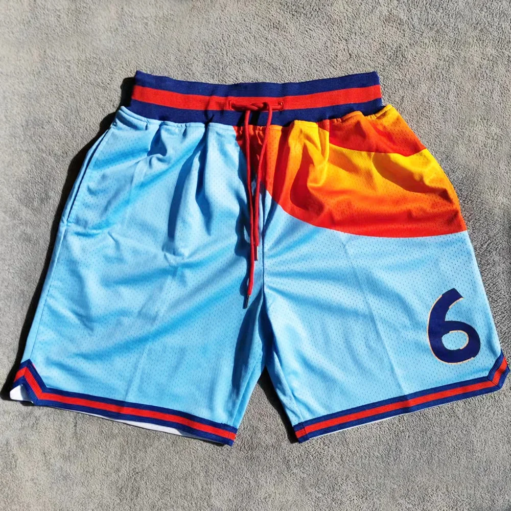 Manufacturer youth polyester mesh basketball pants custom full sublimation print retro satin kids basketball shorts